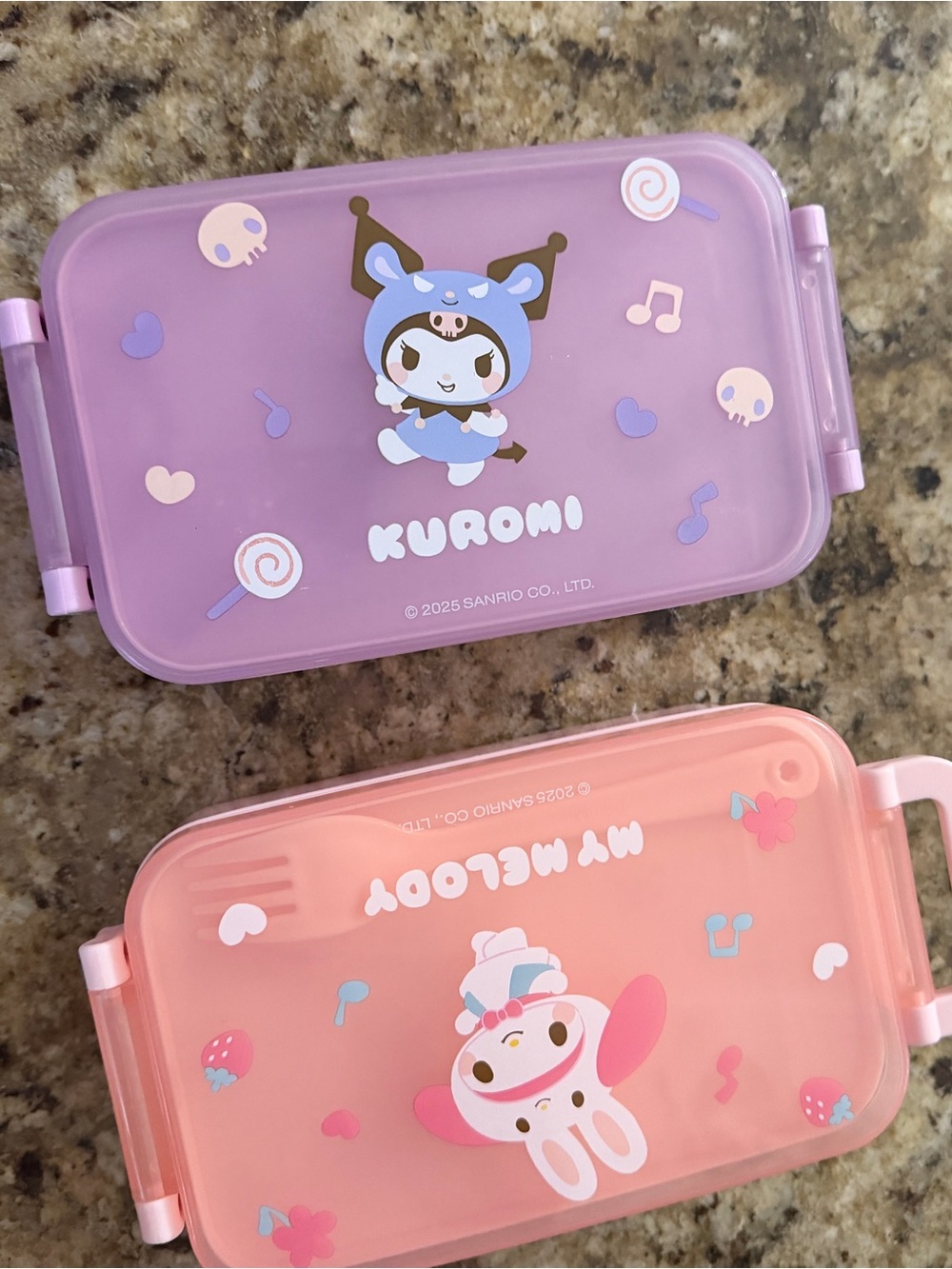 Sanrio Kuromi Purple & My Melody Pink Kids Bento Lunch Boxes